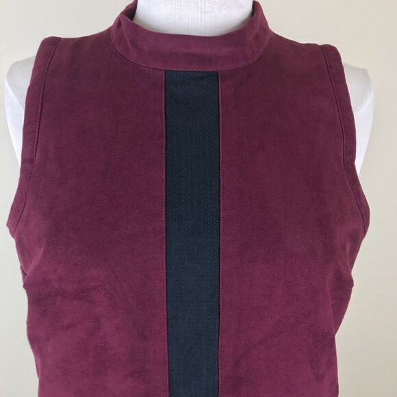 Abercrombie & Fitch Mock Neck Faux Suede Dress Med - Picture 4 of 8